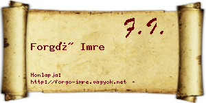 Forgó Imre névjegykártya