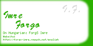 imre forgo business card